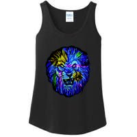 Colorful Angry Lion Ladies Essential Tank