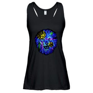 Colorful Angry Lion Ladies Essential Flowy Tank