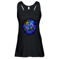 Colorful Angry Lion Ladies Essential Flowy Tank