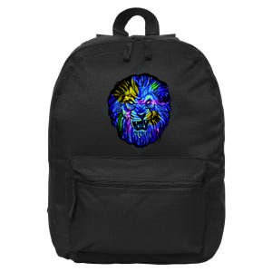 Colorful Angry Lion 16 in Basic Backpack