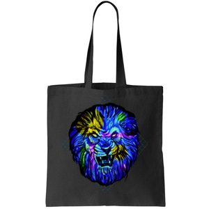 Colorful Angry Lion Tote Bag