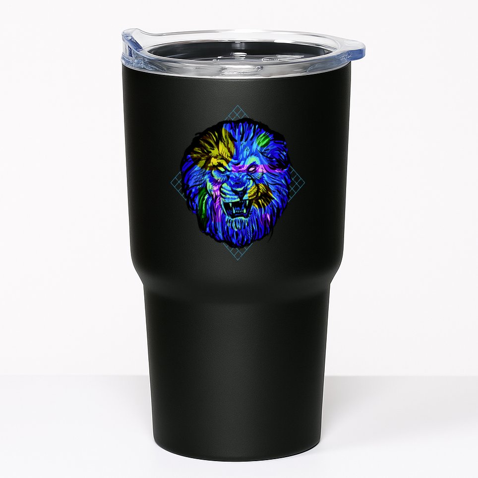 Colorful Angry Lion Tumbler