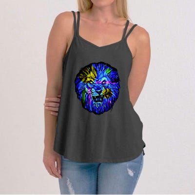 Colorful Angry Lion Women's Strappy Tank