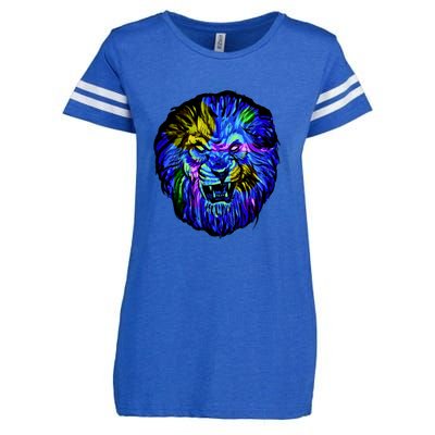 Colorful Angry Lion Enza Ladies Jersey Football T-Shirt