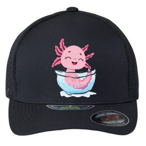 Cute Axolotl Lover Snaxolotl Kawaii Axolotl Food Sweets Flexfit Unipanel Trucker Cap