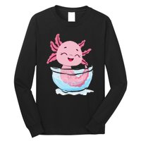 Cute Axolotl Lover Snaxolotl Kawaii Axolotl Food Sweets Long Sleeve Shirt