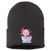 Cute Axolotl Lover Snaxolotl Kawaii Axolotl Food Sweets Sustainable Knit Beanie