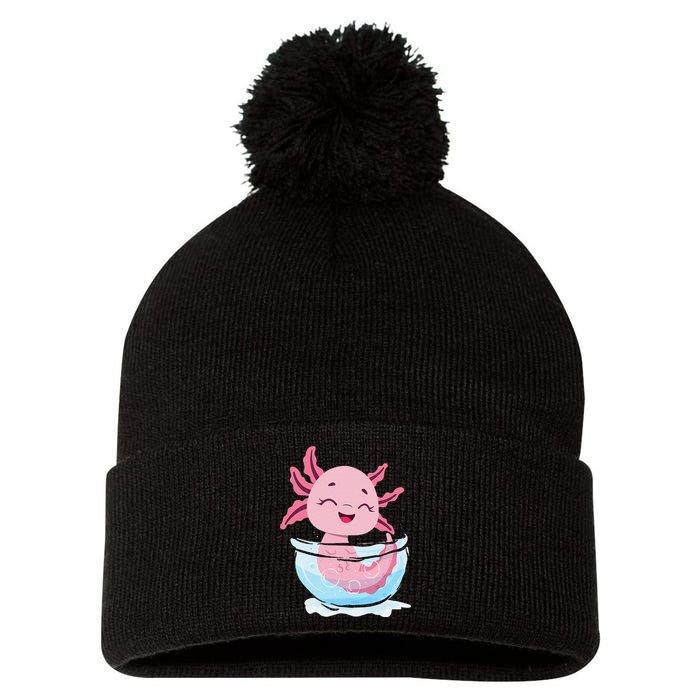 Cute Axolotl Lover Snaxolotl Kawaii Axolotl Food Sweets Pom Pom 12in Knit Beanie