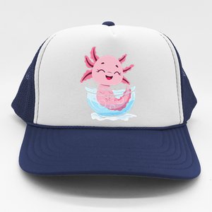 Cute Axolotl Lover Snaxolotl Kawaii Axolotl Food Sweets Trucker Hat