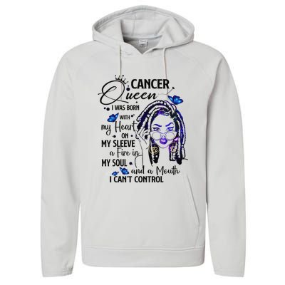 Cancer Afro Locs Zodiac Signs Birthday Gift Performance Fleece Hoodie