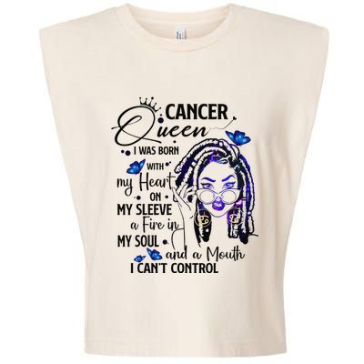 Cancer Afro Locs Zodiac Signs Birthday Gift Garment-Dyed Women's Muscle Tee