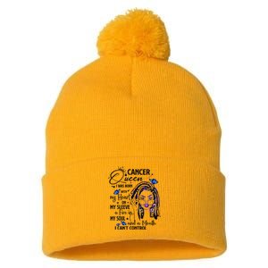 Cancer Afro Locs Zodiac Signs Birthday Gift Pom Pom 12in Knit Beanie