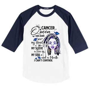 Cancer Afro Locs Zodiac Signs Birthday Gift Baseball Sleeve Shirt