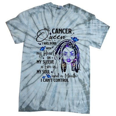 Cancer Afro Locs Zodiac Signs Birthday Gift Tie-Dye T-Shirt