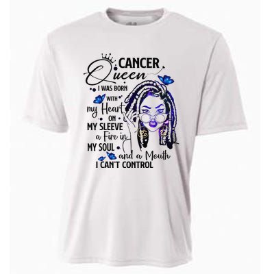 Cancer Afro Locs Zodiac Signs Birthday Gift Cooling Performance Crew T-Shirt