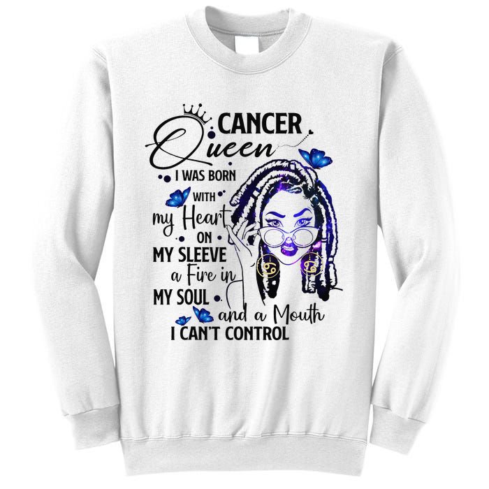 Cancer Afro Locs Zodiac Signs Birthday Gift Sweatshirt