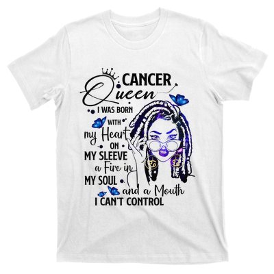 Cancer Afro Locs Zodiac Signs Birthday Gift T-Shirt