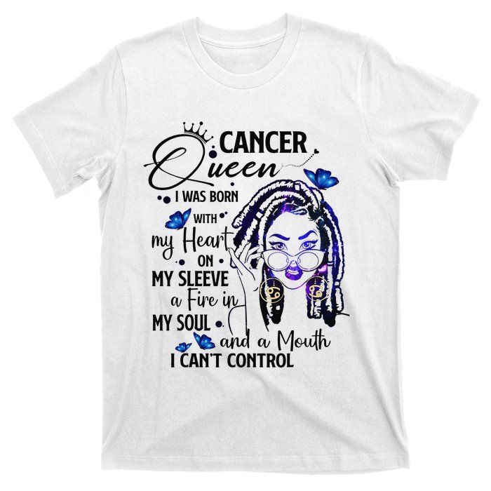 Cancer Afro Locs Zodiac Signs Birthday Gift T-Shirt