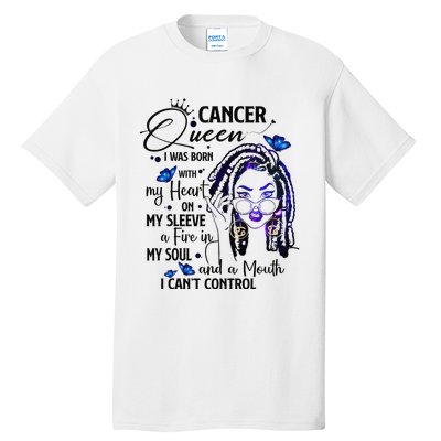 Cancer Afro Locs Zodiac Signs Birthday Gift Tall T-Shirt