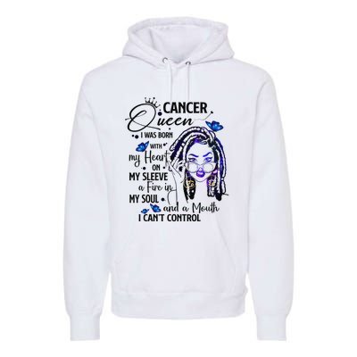 Cancer Afro Locs Zodiac Signs Birthday Gift Premium Hoodie