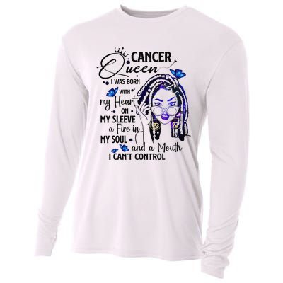 Cancer Afro Locs Zodiac Signs Birthday Gift Cooling Performance Long Sleeve Crew