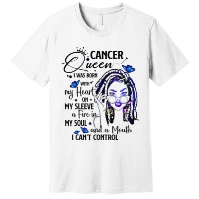 Cancer Afro Locs Zodiac Signs Birthday Gift Premium T-Shirt