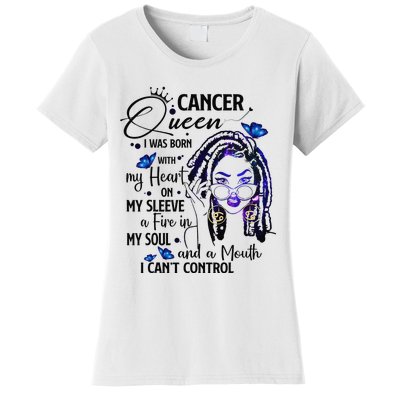 Cancer Afro Locs Zodiac Signs Birthday Gift Women's T-Shirt