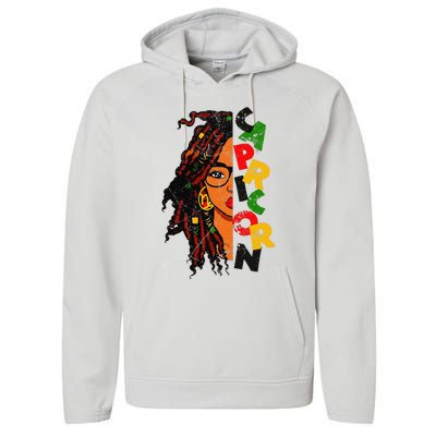 Capricorn Afro Locs Zodiac Signs Birthday Performance Fleece Hoodie