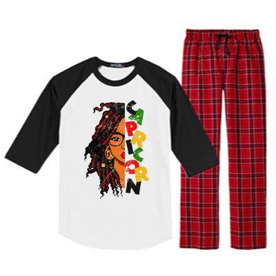 Capricorn Afro Locs Zodiac Signs Birthday Raglan Sleeve Pajama Set