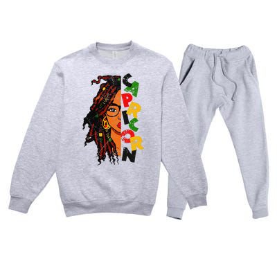 Capricorn Afro Locs Zodiac Signs Birthday Premium Crewneck Sweatsuit Set