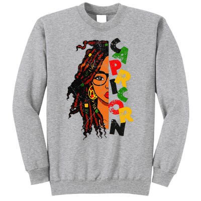 Capricorn Afro Locs Zodiac Signs Birthday Tall Sweatshirt