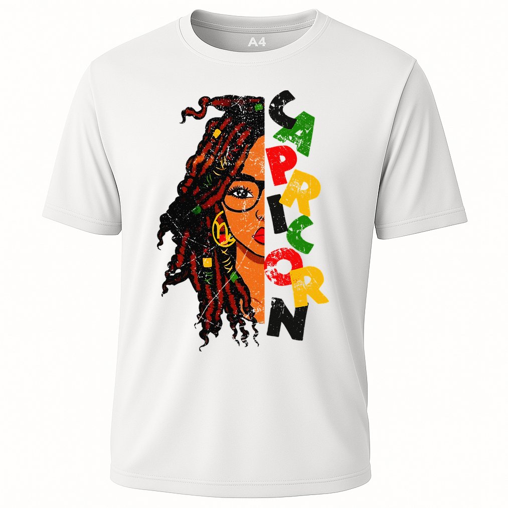 Capricorn Afro Locs Zodiac Signs Birthday Cooling Performance Crew T-Shirt