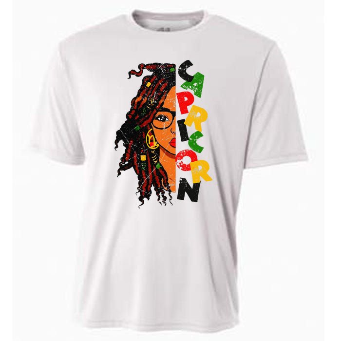 Capricorn Afro Locs Zodiac Signs Birthday Cooling Performance Crew T-Shirt