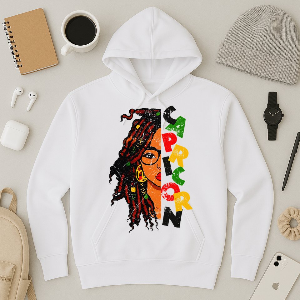 Capricorn Afro Locs Zodiac Signs Birthday Hoodie