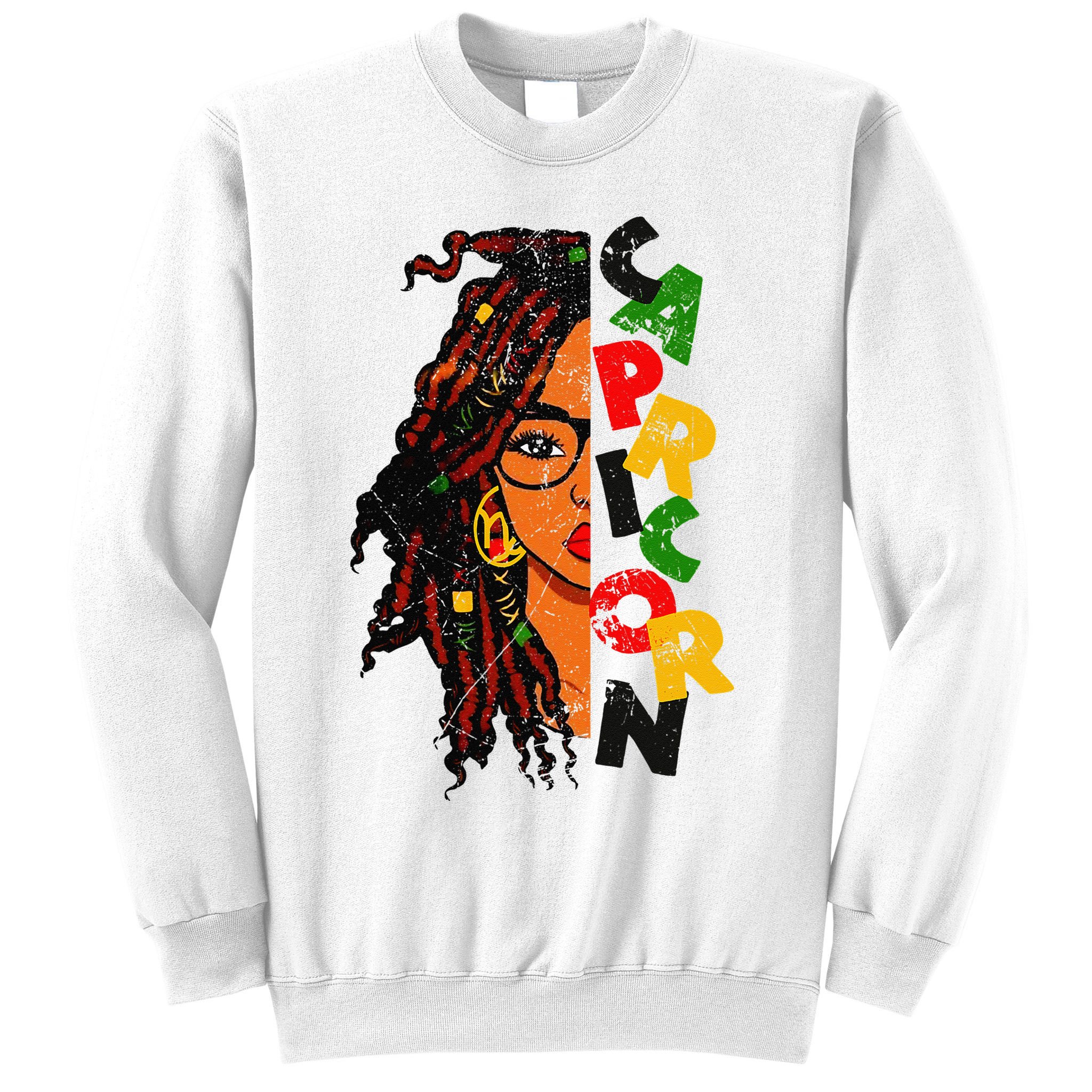Capricorn Afro Locs Zodiac Signs Birthday Sweatshirt