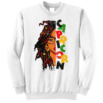 Capricorn Afro Locs Zodiac Signs Birthday Sweatshirt