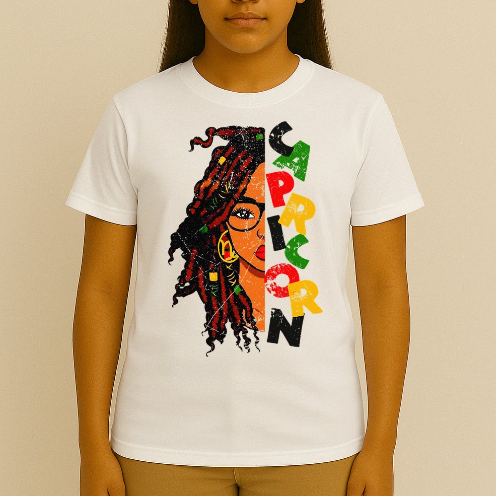 Capricorn Afro Locs Zodiac Signs Birthday T-Shirt