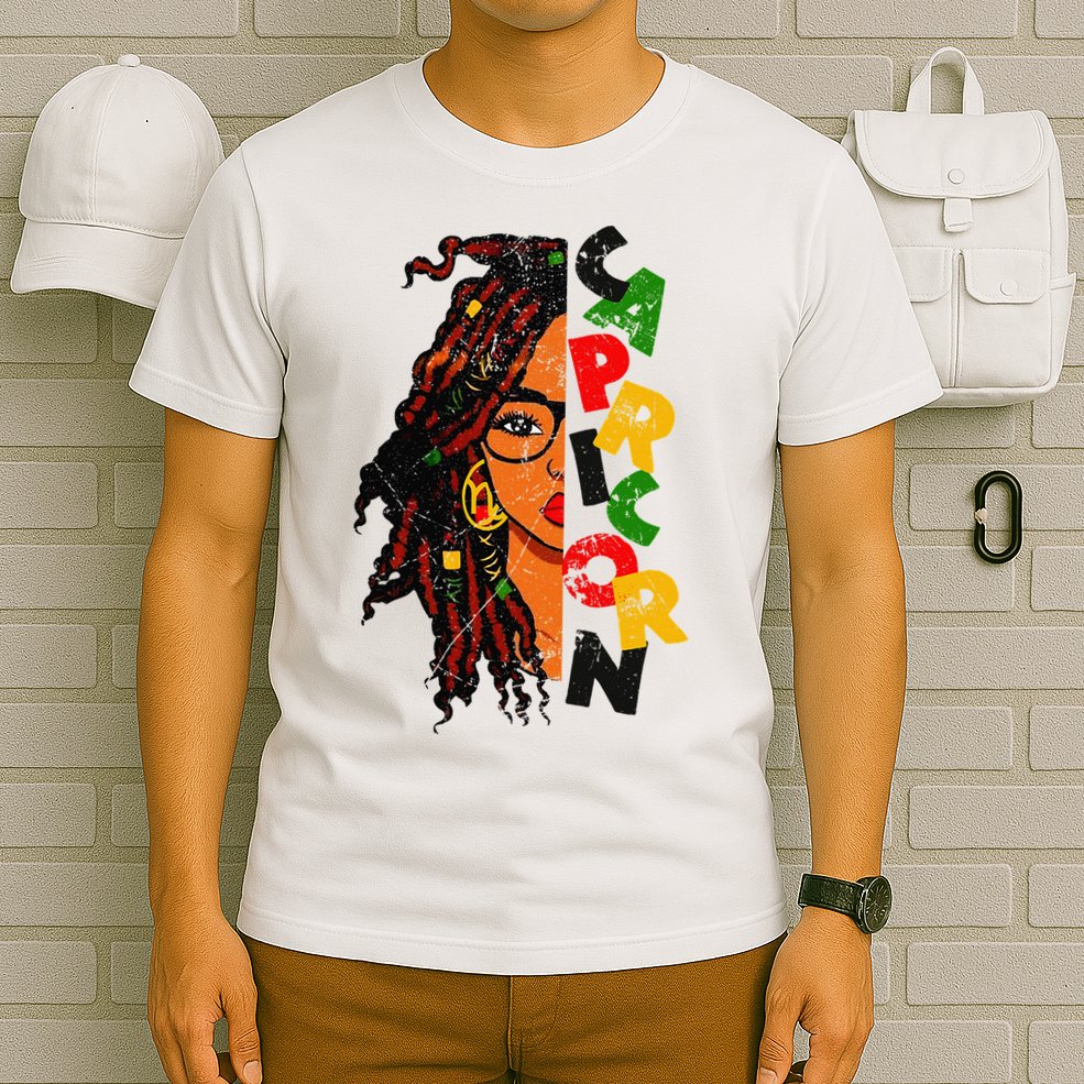 Capricorn Afro Locs Zodiac Signs Birthday T-Shirt