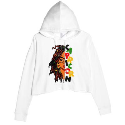 Capricorn Afro Locs Zodiac Signs Birthday Crop Fleece Hoodie