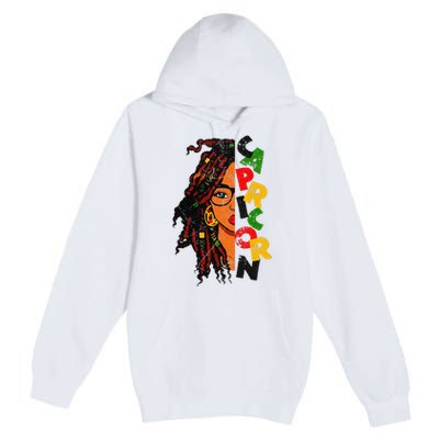 Capricorn Afro Locs Zodiac Signs Birthday Premium Pullover Hoodie