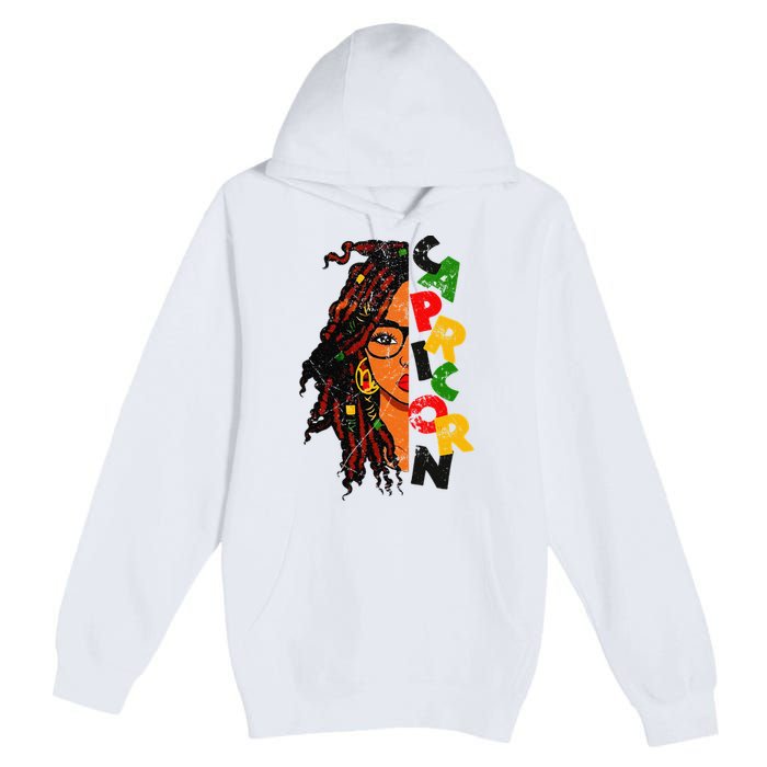 Capricorn Afro Locs Zodiac Signs Birthday Premium Pullover Hoodie