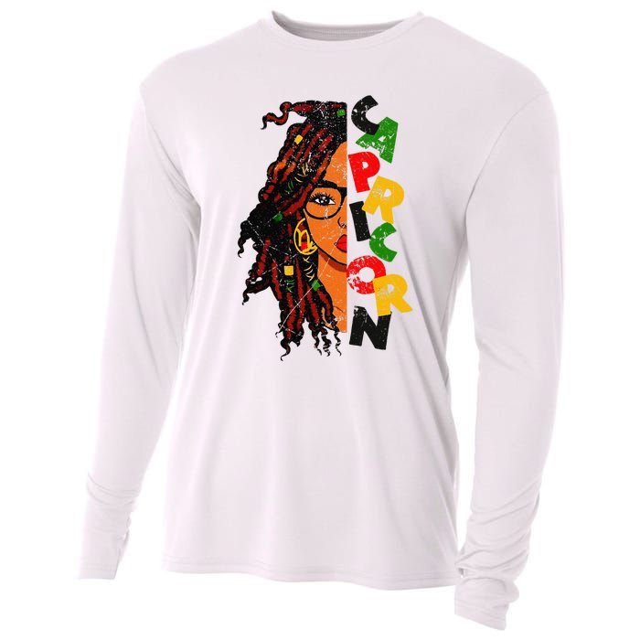 Capricorn Afro Locs Zodiac Signs Birthday Cooling Performance Long Sleeve Crew