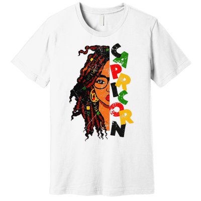 Capricorn Afro Locs Zodiac Signs Birthday Premium T-Shirt