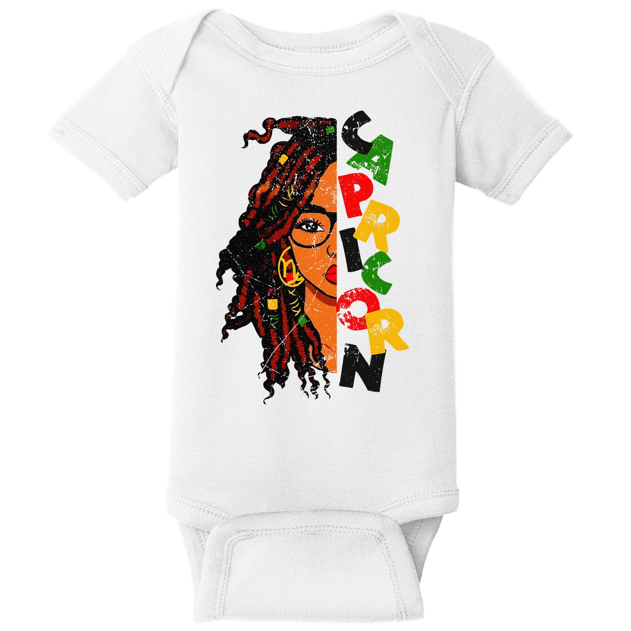 Capricorn Afro Locs Zodiac Signs Birthday Baby Bodysuit