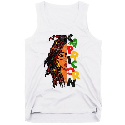 Capricorn Afro Locs Zodiac Signs Birthday Tank Top