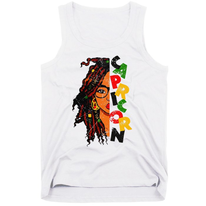 Capricorn Afro Locs Zodiac Signs Birthday Tank Top