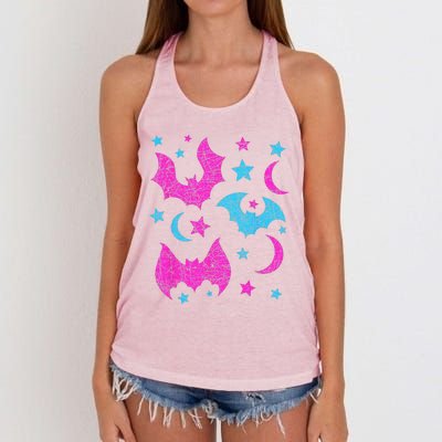 Cute Animal Lover Halloween Funny Gift Idea Bat Women's Knotted Racerback Tank