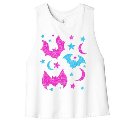 Cute Animal Lover Halloween Funny Gift Idea Bat Women's Racerback Cropped Tank