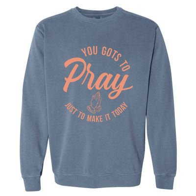 Concrete And Luxury Gots To Pray Crimson Bliss Garment-Dyed Sweatshirt