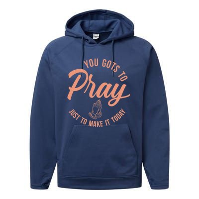 Concrete And Luxury Gots To Pray Crimson Bliss Performance Fleece Hoodie